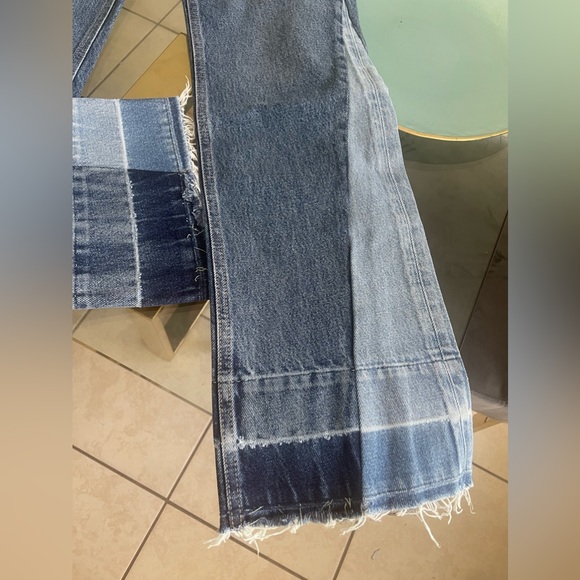 NWT ZARA Wide Leg Patchwork Collection Jeans SIZE 32 - Picture 6 of 16